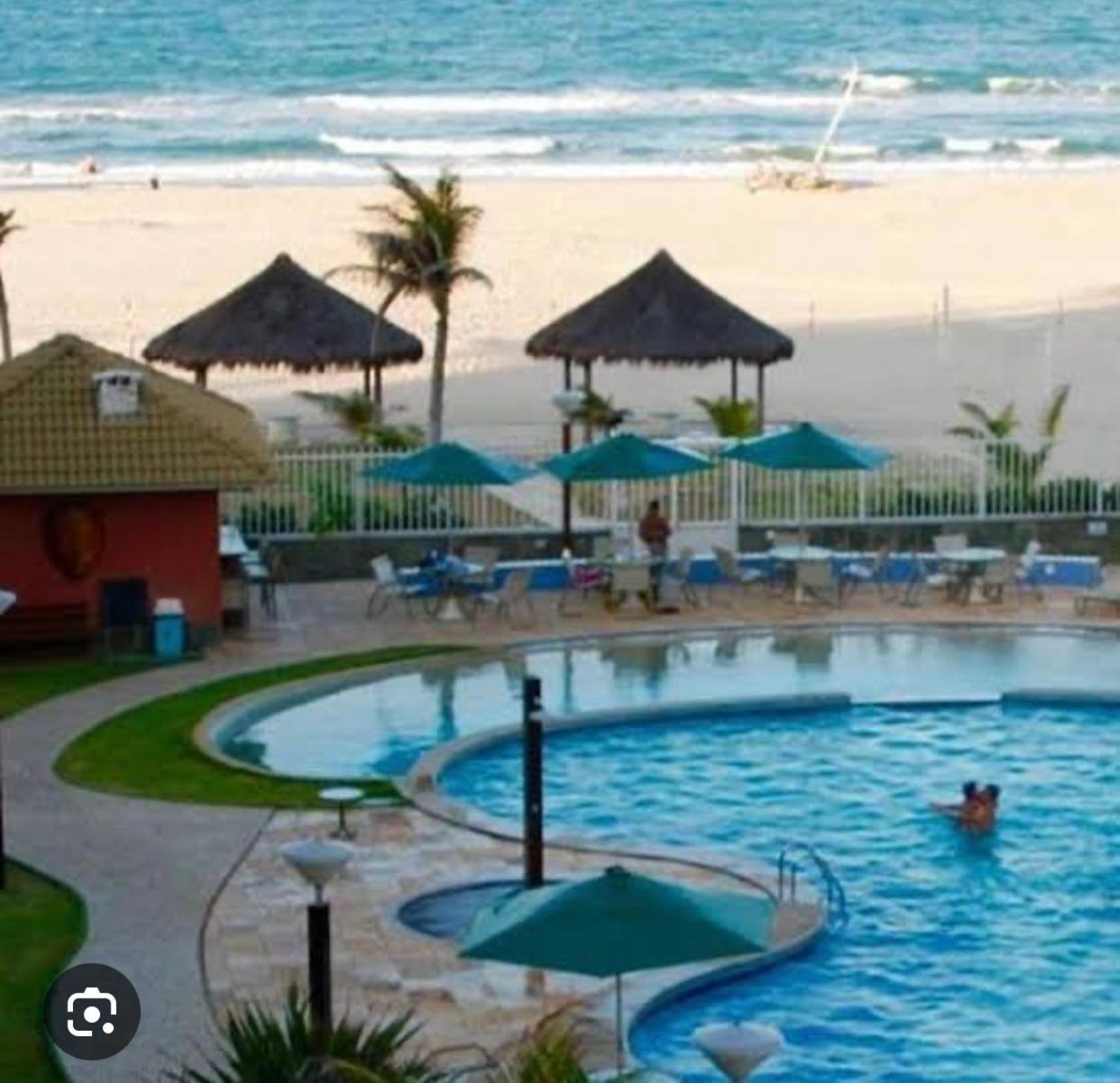 Apartamento Vista Total Do Mar Uma Cobertura A 400M Do Beach Park No Porto Das Dunas Aquiraz Condominio Terramaris Piscina Ampla Parque Infantil Sauna Estacionamento Privado Eksteriør billede